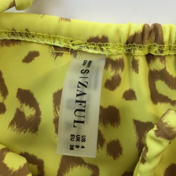 YELLOW LEOPARD CRISS CROSS BATHING SUIT BRAND NEW - Picture 4 of 5